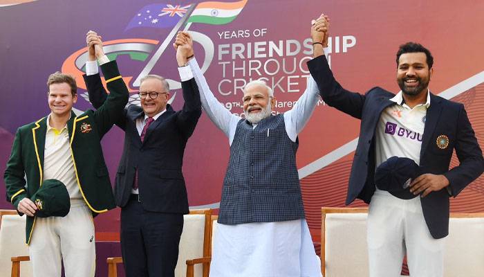بھارت ، آسٹریلیا ٹیسٹ، دونوں ممالک کے وزرائے اعظم کی اسٹیڈیم آمد