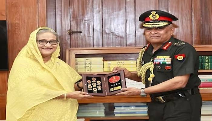 بھارتی آرمی چیف کی شیخ حسینہ واجد سے ملاقات، فوجی تعاون بڑھانے پر زور