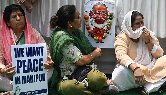 مودی کی بی جے پی 'بیٹی جلاؤ پارٹی' ہے، منی پور واقعہ، خاتون بھارتی وزیراعظم پر برس پڑی