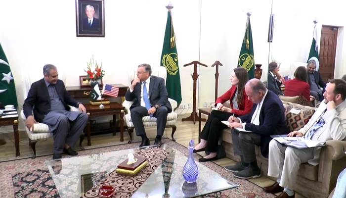 امریکی سفیر کی محسن نقوی سے ایک اور ملاقات، باہمی دلچسپی کے امور پرتبادلہ خیال