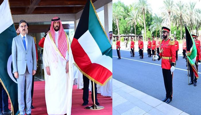 نگران وزیراعظم کا دو روزہ دورہ کویت، پرتپاک استقبال، گارڈ آف آنر پیش