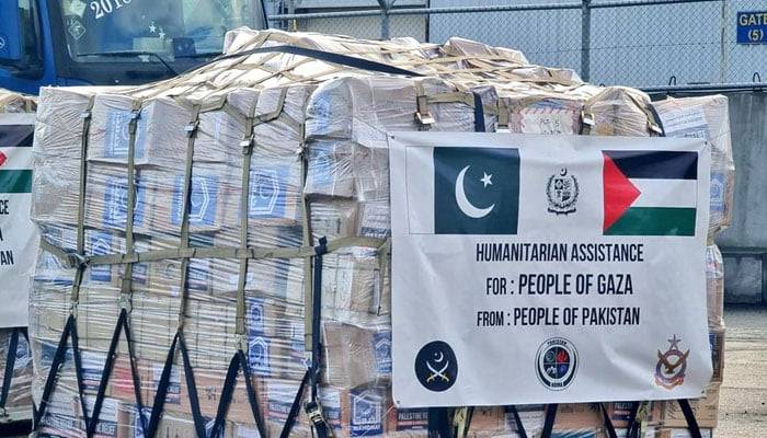  فلسطینی متاثرین کیلئے پاکستان سے امدادی سامان اردن پہنچ گیا